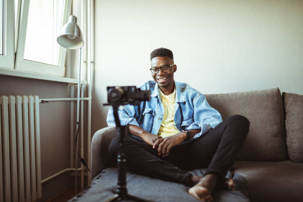 istock Young male youtuber. 1187004450