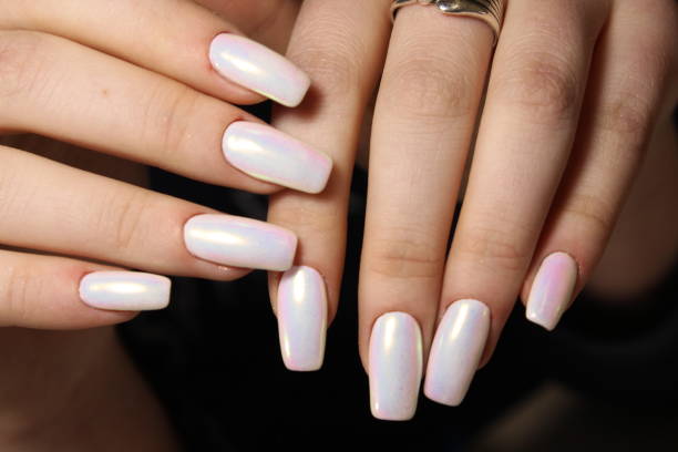 istock fashionable white manicure 1187008105