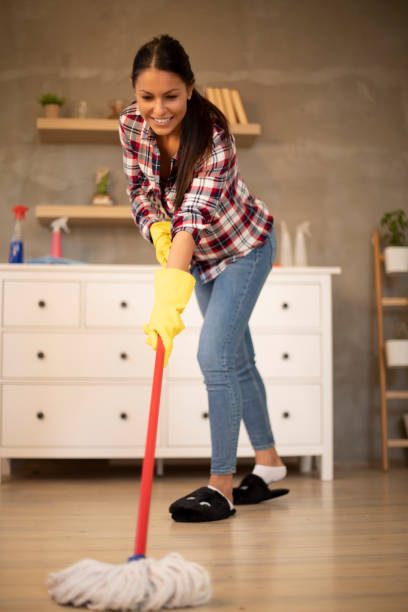 istock Young housewife doing house cleaning. 1187010501