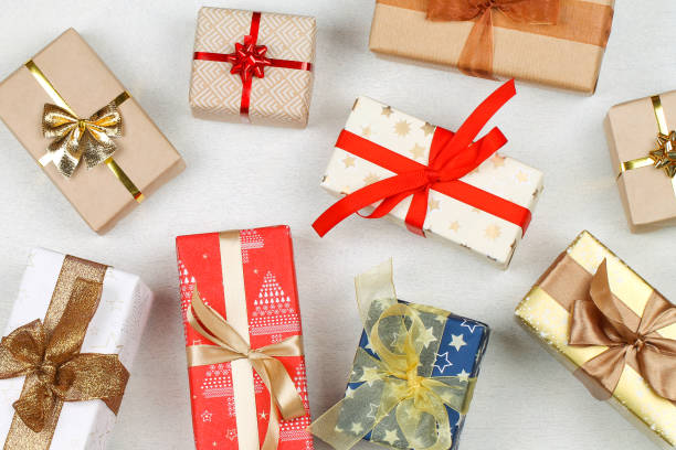istock The gift boxes of different colors with bows. 1187014724