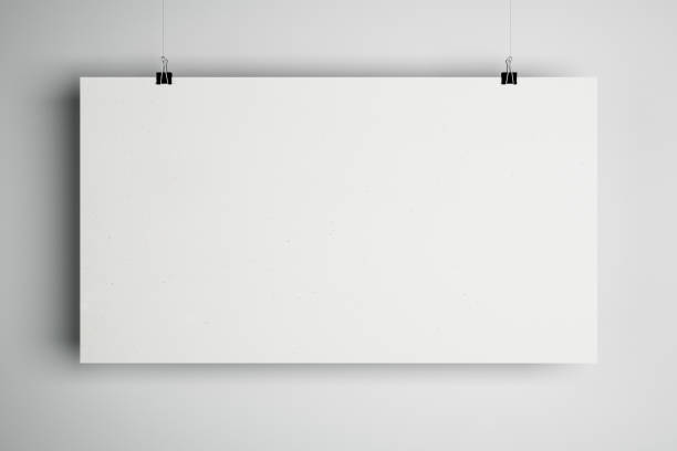 istock Blank white mock up minimalistic cardboard paper list with stationery clips at light background. 1187017568