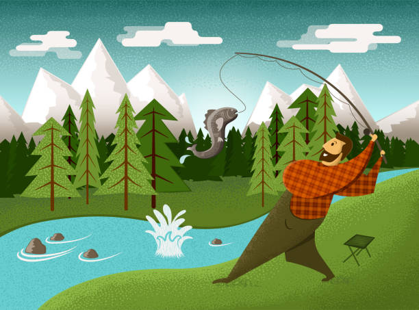 340+ Bearded Man Fishing Stock Illustrations, Royalty-Free Vector