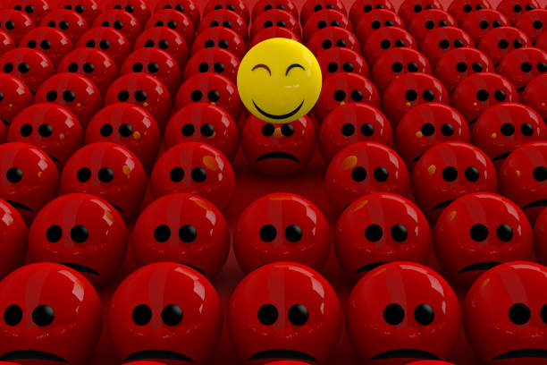 istock 3d rendering of leadership and team work concept with emoticons. 1187025087