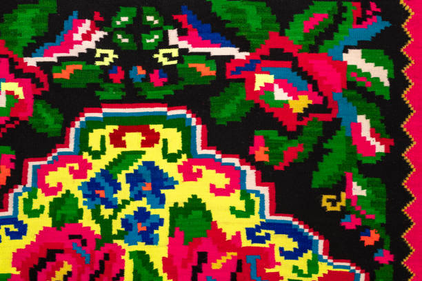 istock Fragment of Carpet with Folk Pattern Design 1187028281