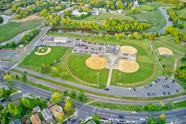 istock Aerial View of Baseball Field 1187029198