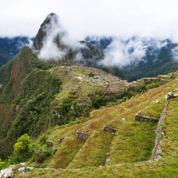 istock Machu Picchu, panoramic view of peruvian incan town 1187030704