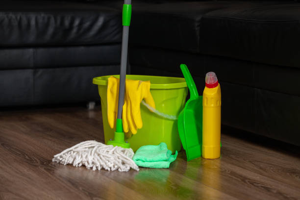 istock Mop cleaning wooden floor from dust 1187040868