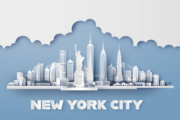 ilustraciones, imágenes clip art, dibujos animados e iconos de stock de nueva york - new york city skyline bridge brooklyn