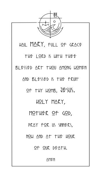 hail mary gebet auf spanisch - hail mary stock-grafiken, -clipart, -cartoons und -symbole