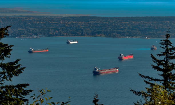 istock Ocean's Tankers in Vancouver Harbor 1187044595