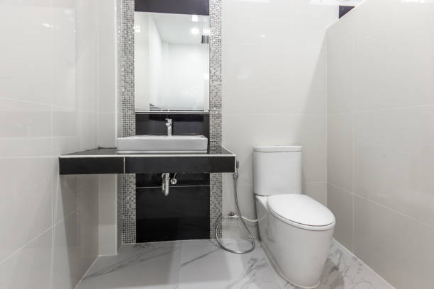 istock Clean and white bathroom and modern look 1187050544