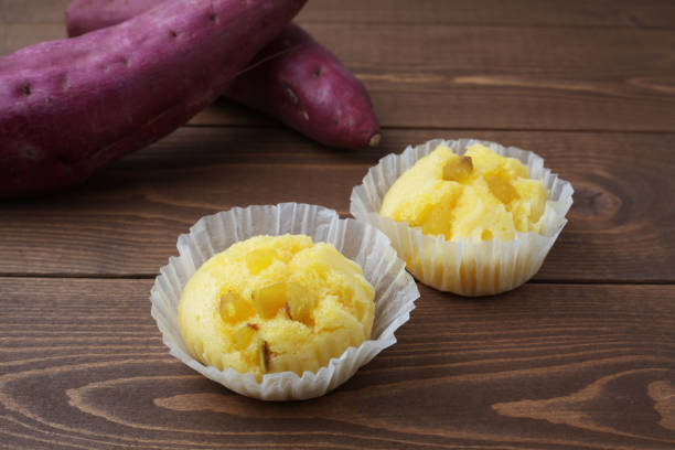 istock sweet potato steamed bread cupcake muffin isolated on table 1187050912