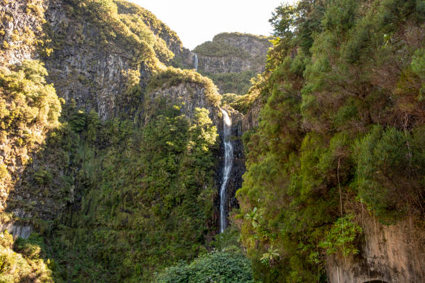 istock Waterfall Levada Do Risco, PR6, from Rabacal Madeira, Portugal, Europe 1187058147