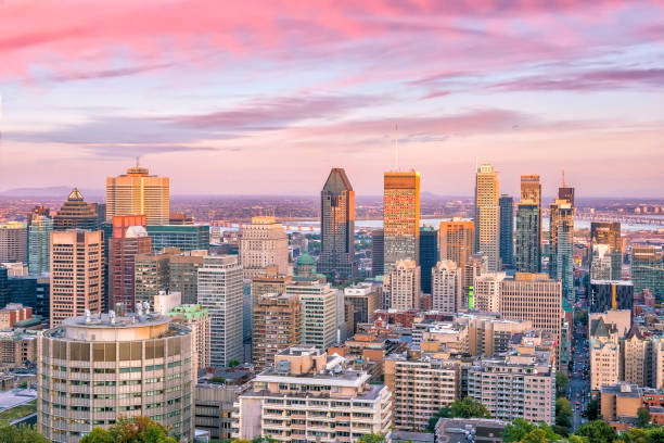 istock Montreal from top view at sunset in Canada 1187060702