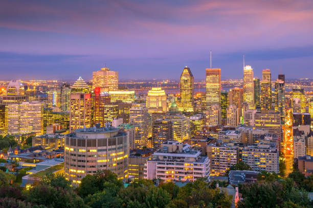 istock Montreal from top view at sunset in Canada 1187060716