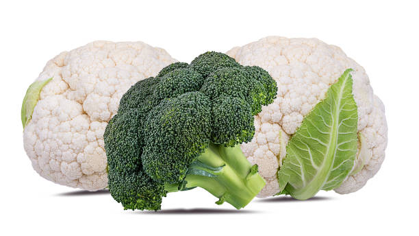 istock Cauliflower and broccoli isolated on white background with clipping path 1187064720
