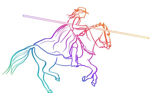 Vector illustration of Equestrian Sports Rainbow