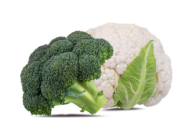istock Cauliflower and broccoli isolated on white background with clipping path 1187066063