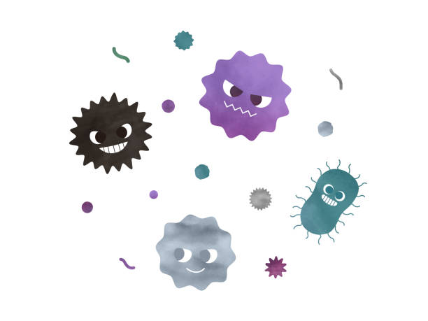 바이러스 세트2 - virus computer bug flu virus bacterium stock illustrations