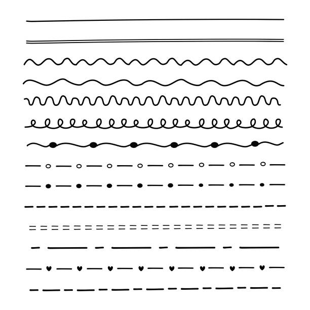 手描きの線のセット。 - straight lines点のイラスト素材／クリップアート素材／マンガ素材／アイコン素材