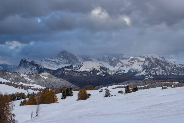 istock Alpe di Siusi in winter, Dolomite, Italy 1187085941