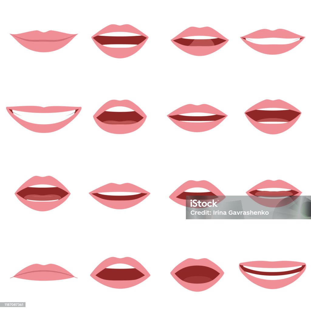 Bộ Hoạt Hình Miệng Miệng Phát Âm Chữ Cái Chuyển Động Môi Tùy Chọn ...