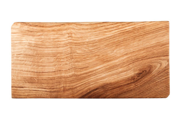 istock Wooden cutting board isolated on white background, top view 1187108731