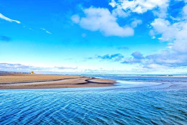 Mediterranean sea at Narbonne, France stock photo