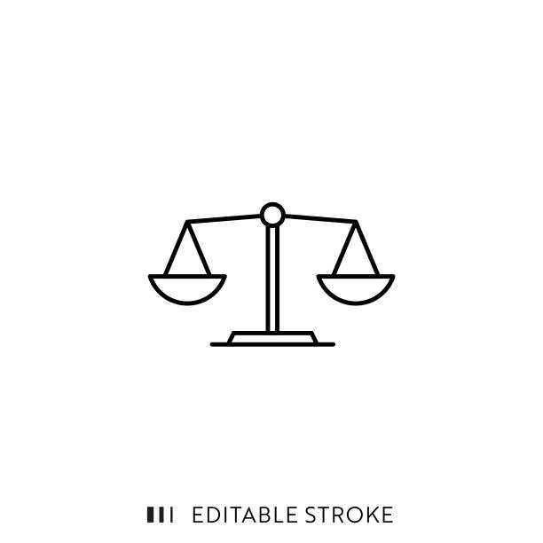 Scale Icon with Editable Stroke and Pixel Perfect. Balance Single Icon with Editable Stroke and Pixel Perfect. government clipart stock illustrations