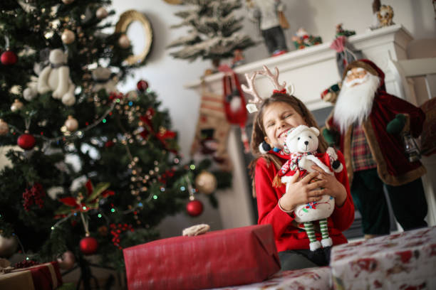 istock I love my little Christmas teddy bear. 1187114983