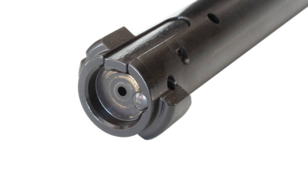 istock Bolt action rifle's bolt face on white 1187117673
