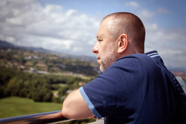 Male tourist travels alone