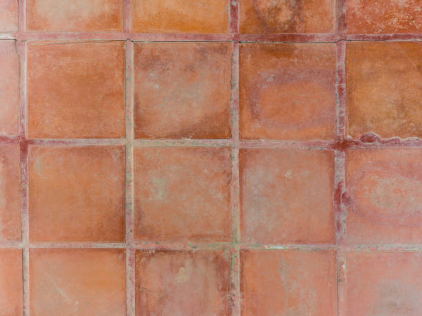 istock Brown tiling wall background, brown floor tiles 1187122944