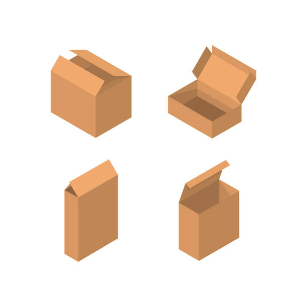 Isometric Packaging Box Vector Set Cardboard Boxes Collection In Cartoon  Style Solated On White Background Stock Illustration - Download Image Now -  iStock
