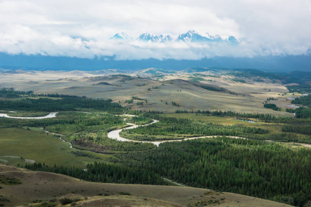 istock Panorama of Kurai steppe and Chuya river 1187136390