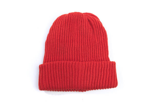 istock Red Knit Wool Hat with isolated on white background 1187139778