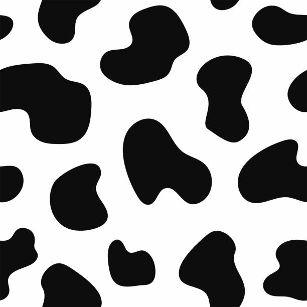 Black and white animal print. Flat seamless pattern. vector art illustration