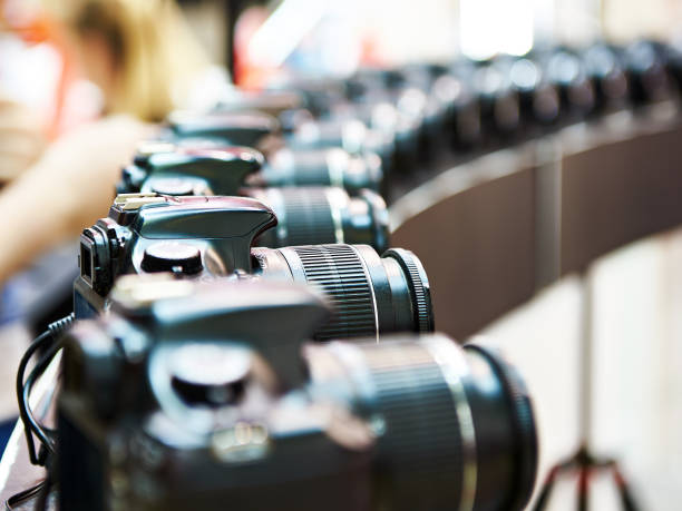 istock SLR digital cameras in row 1187143368