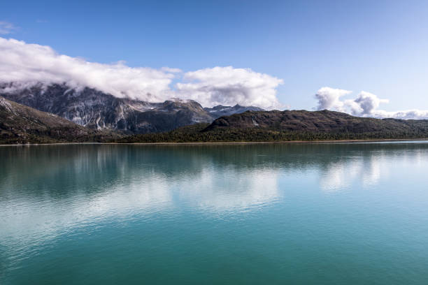 Cloud-Covered Mountain Range in Glacier Bay National Park
