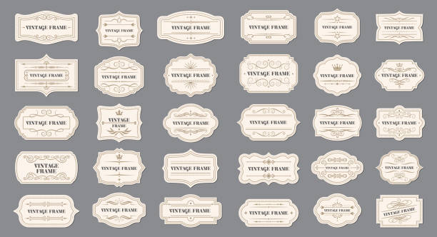 Set of Ribbons and Badges stock illustration Set of Ribbons and Badges stock illustration retro and vintage frames stock illustrations