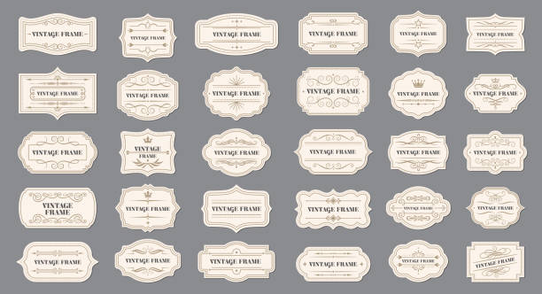 Set of Ribbons and Badges stock illustration Set of Ribbons and Badges stock illustration border stock illustrations