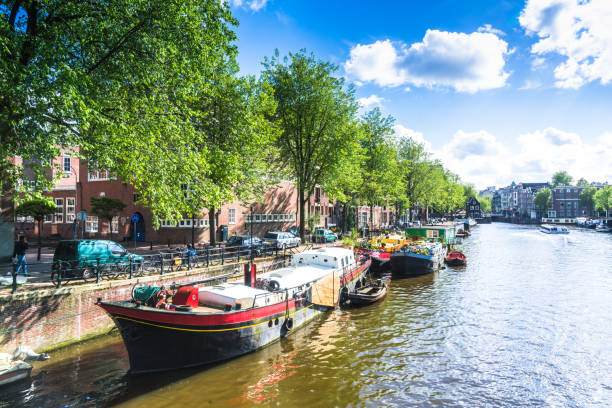 istock Boats on Amsterdam Canal 1187147920