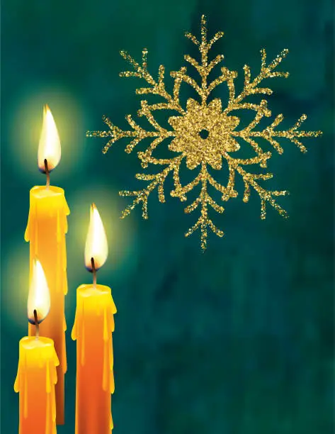 Vector illustration of Elegant Christmas Candles Background