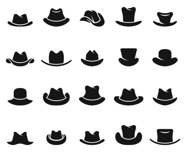 Cowboy hat vector set Cowboy hat vector set , illustration cowboy hat stock illustrations