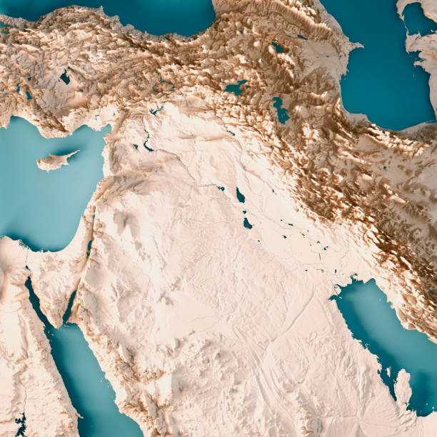 istock Middle East Syria Iraq 3D Render Topographic Map Neutral 1187149196