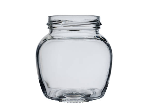 istock Empty opened jar from transparent glass. Isolated on a white background 1187149579