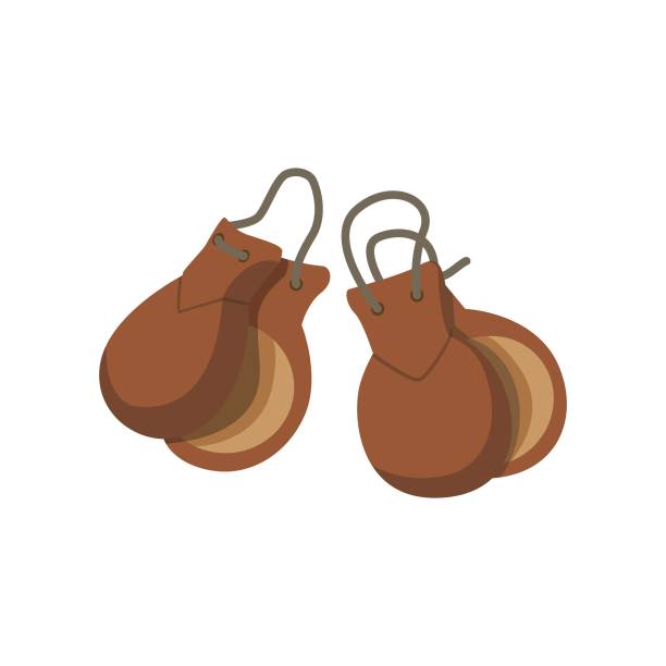 Castanets. Musical instrument. Vector illustration. Flat style. castanets stock illustrations