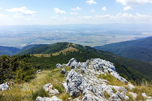 Amazing Landscape to Stara Planina ( Balkan ) Mountains from Shipka peak, Stara Zagora Region, Bulgaria