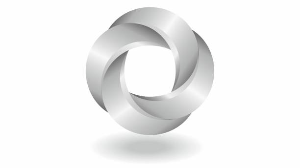 istock Vector illustration. Nice black and white threedimensional symbol with four parts. 1187154828