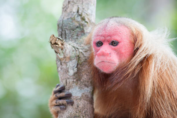 istock Uakari, red faced monkey in Brazil 1187158450